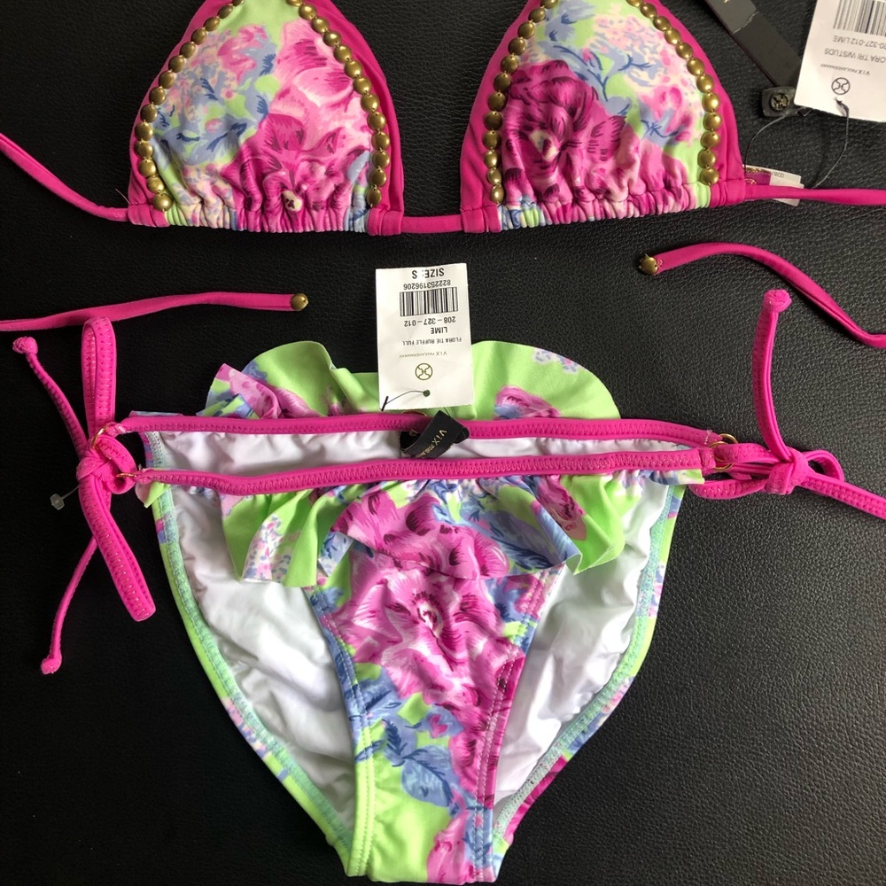VIX PAULA HERMANNY FLORAL BIKINI TOP & BOTTOM - S